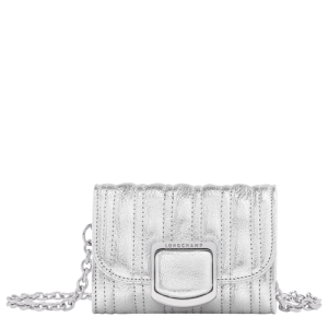 Carteras Longchamp Brioche Métal Cuero Women Wallets Mujer Grises | XFNVMY059
