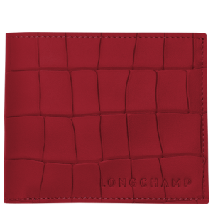 Carteras Longchamp Croco Block Cuero Women Wallets Mujer Rojos | IEJXKY728