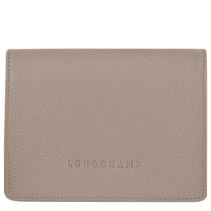 Carteras Longchamp Le Foulonné Cuero Women Wallets Mujer Grises | ATXFKO274