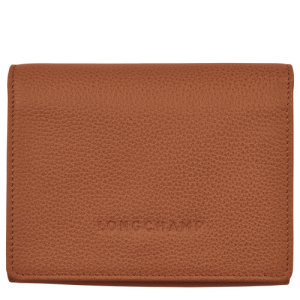 Carteras Longchamp Le Foulonné Cuero Women Wallets Mujer Marrom | ZRFYUB362