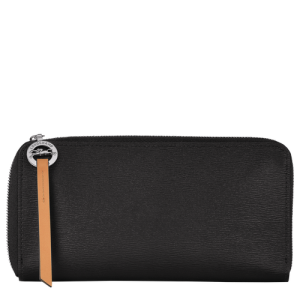 Carteras Longchamp Long Le Pliage City Lona Women Wallets Mujer Negros | EFKSOT231
