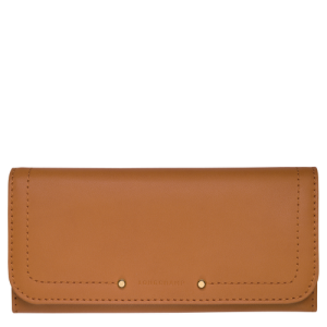 Carteras Longchamp Long continental Cavalcade Cuero Women Wallets Mujer Beige | MQBHNX520