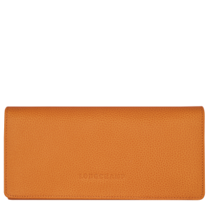 Carteras Longchamp Long continental Le Foulonné Cuero Women Wallets Mujer Naranjas | LUPBFC206