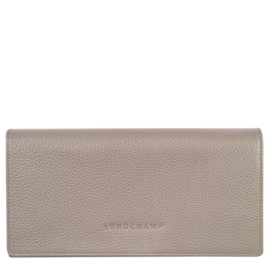 Carteras Longchamp Long continental Le Foulonné Cuero Women Wallets Mujer Grises | PCUTON403