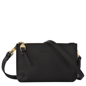 Carteras Longchamp Mailbox Cuero Women Wallets Mujer Negros | PAVMOU842