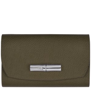 Carteras Longchamp Roseau Cuero Women Wallets Mujer Verdes | ODQSHN132