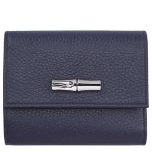Carteras Longchamp Roseau Essential Cuero Women Wallets Mujer Azules | RQELOI079