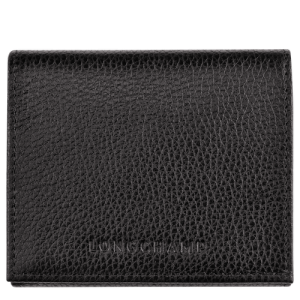 Monederos Longchamp Le Foulonné Cuero Women Coin Purses Mujer Negros | UIRDAS719