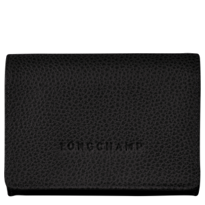 Monederos Longchamp Le Foulonné Cuero Women Coin Purses Mujer Negros | YGIBEZ432