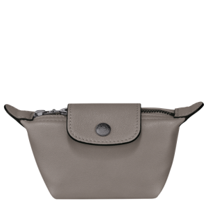 Monederos Longchamp Le Pliage Cuir Cuero Men Coin Purses Hombre Grises | COQILS184