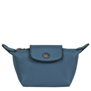 Monederos Longchamp Le Pliage Cuir Cuero Men Coin Purses Hombre Azules | HJGEZP560