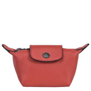 Monederos Longchamp Le Pliage Cuir Cuero Women Coin Purses Mujer Naranjas | PMQICT261