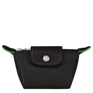 Monederos Longchamp Le Pliage Green Lona, Recycled canvas Women Coin Purses Mujer Negros | UYXDQB291
