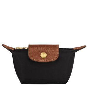 Monederos Longchamp Le Pliage Original Lona, Recycled canvas Women Coin Purses Mujer Negros | CROGJN694